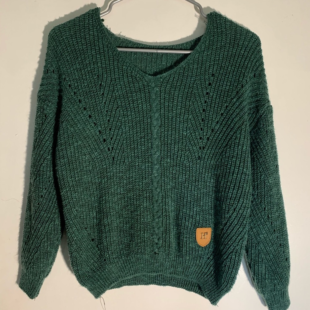 green sweater